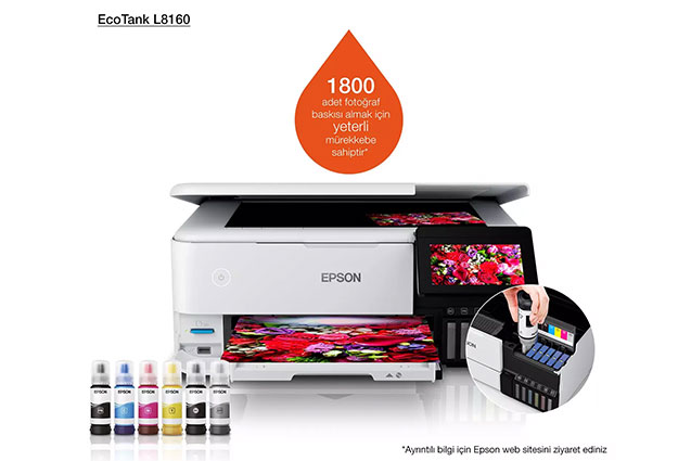 EPSON L8160 Fotoğraf Yazıcı-Tarayıcı-Fotokopi